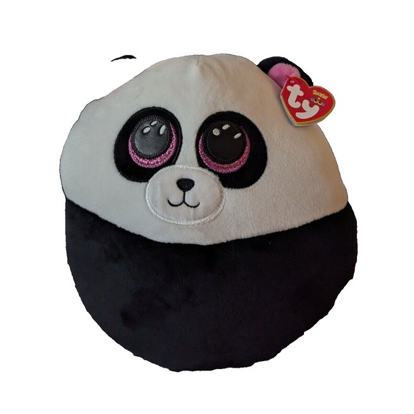 Ty Squish a Boos "Bamboo the Panda" Medium NEW with Tags 2020 Birthday June 7 - Picture 1 of 3